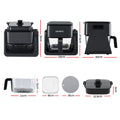 Devanti 2-in-1 Air Fryer 5.5L Dual Zone BBQ Grill Electric Cooker