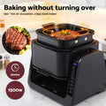 Devanti 2-in-1 Air Fryer 5.5L Dual Zone BBQ Grill Electric Cooker