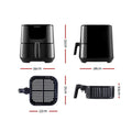 Devanti Air Fryer 7L LCD Display Black Electric Cooker