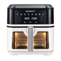 Devanti 8L Air Fryer BBQ Grill 2-in-1 Flip 1650W Touch Control Oil Free White