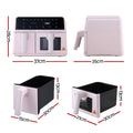 Devanti Air Fryer 9L Dual Zone 2600W Pink