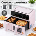 Devanti Air Fryer 9L Dual Zone 2600W Pink