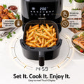 Devanti Air Fryer 6.5L 1700W Digital Touch 8 Presets Non-Stick Basket Black