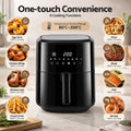 Devanti Air Fryer 6.5L 1700W Digital Touch 8 Presets Non-Stick Basket Black