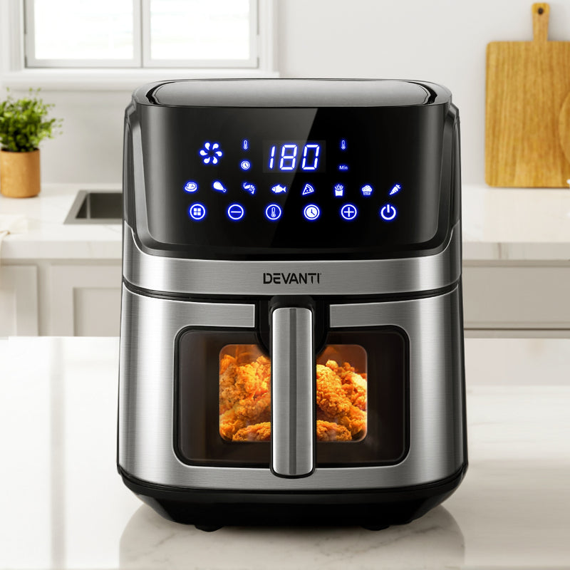 Devanti Air Fryer 6.5L LCD Digital Display Window