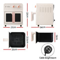 Devanti 6L Air Fryer 1700W Knob Control Cream