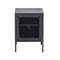 Artiss Bedside Table Mesh Door Cabinet Black