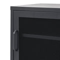 Artiss Bedside Table Mesh Door Cabinet Black