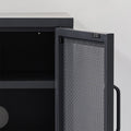 Artiss Bedside Table Mesh Door Cabinet Black
