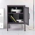 Artiss Bedside Table Mesh Door Cabinet Black
