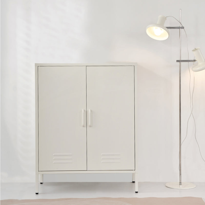 Artiss Metal Buffet Sideboard Cabinet White Storage