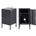 Artiss Bedside Table Metal Cabinet Black