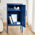 Artiss Bedside Table Metal Cabinet Blue Storage Nightstand