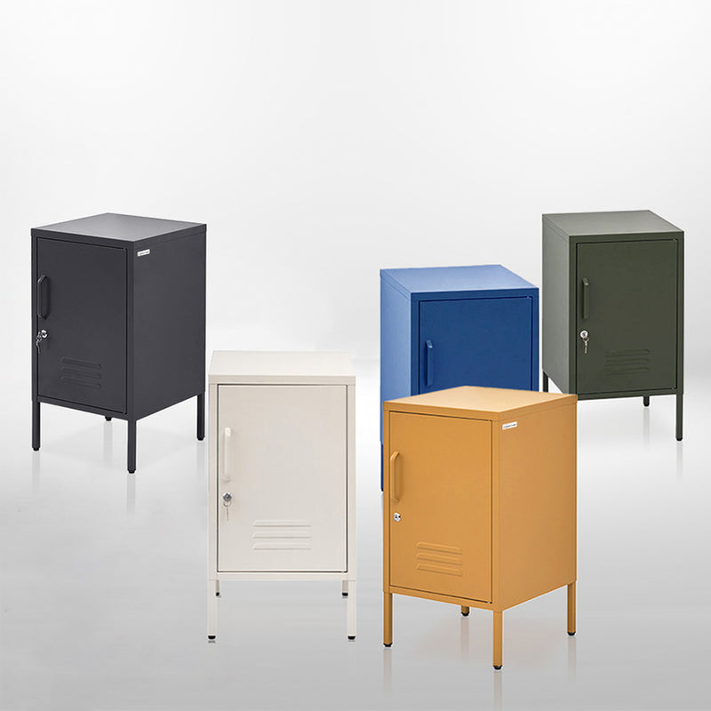 Artiss Bedside Table Metal Cabinet Blue Storage Nightstand