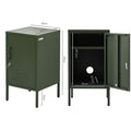 Artiss Bedside Table Metal Cabinet Green