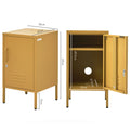 Artiss Bedside Table Metal Cabinet Yellow 50cm