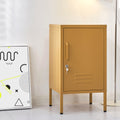 Artiss Bedside Table Metal Cabinet Yellow 50cm