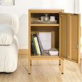 Artiss Bedside Table Metal Cabinet Yellow 50cm