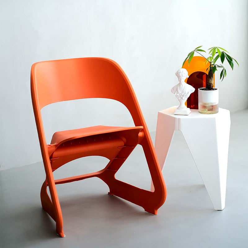 Artiss Dining Chairs Set of 4 Stackable Plastic Orange Cafe
