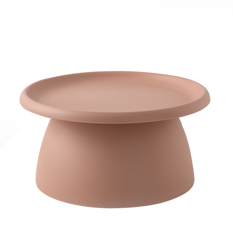 Artiss Round Coffee Table 71cm Pink Plastic