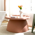 Artiss Round Coffee Table 71cm Pink Plastic