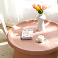 Artiss Round Coffee Table 71cm Pink Plastic
