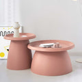 Artiss Round Coffee Table 71cm Pink Plastic