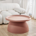 Artiss Round Coffee Table 71cm Pink Plastic