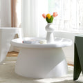 Artiss Round Coffee Table 71cm White Plastic