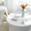 Artiss Round Coffee Table 71cm White Plastic