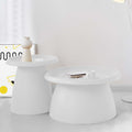 Artiss Round Coffee Table 71cm White Plastic