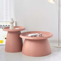 Artiss Round Coffee Table 52cm Pink Plastic Modern