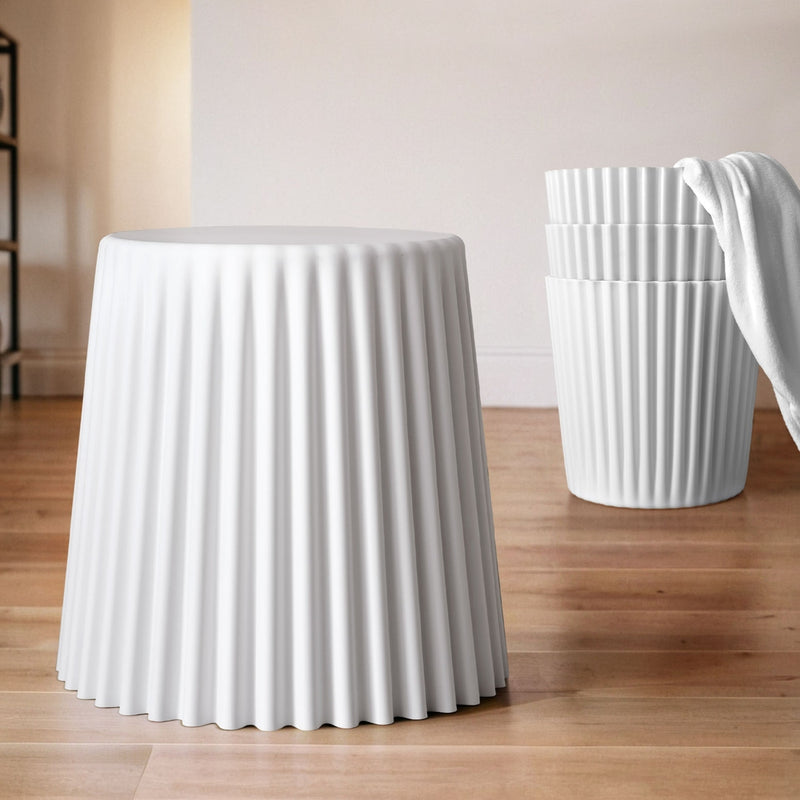 Artiss Cupcake Bar Stools Set 4 Stackable White Foot Rest