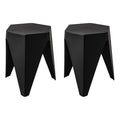Artiss Bar Stools 2x Puzzle Plastic Seat Black Footrest