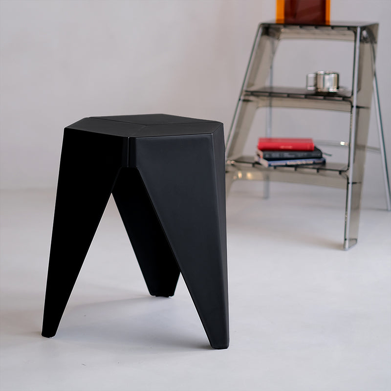 Artiss Bar Stools 2x Puzzle Plastic Seat Black Footrest