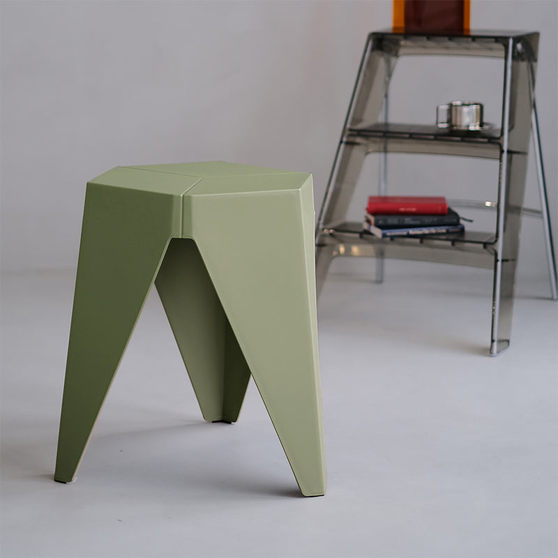 Artiss Bar Stools x2 Puzzle Plastic Footrest Green