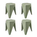 Artiss 4PC Puzzle Stackable Bar Stools Green