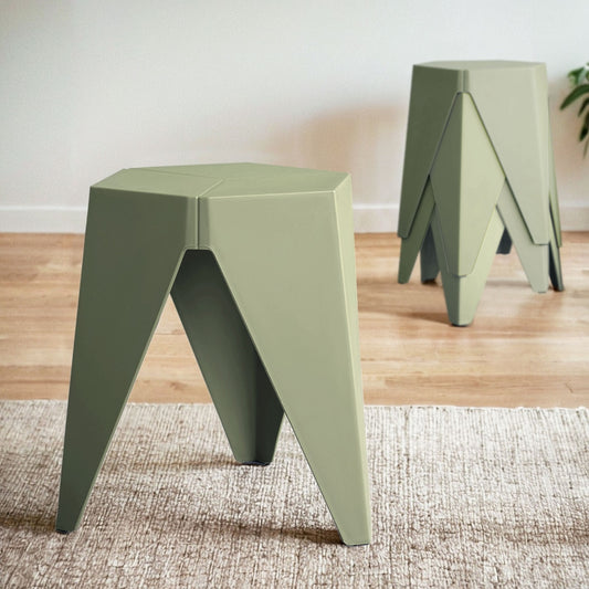 Artiss 4PC Puzzle Stackable Bar Stools Green