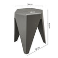 Artiss Bar Stools x2 Puzzle Grey Plastic Foot Stool