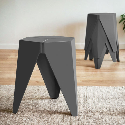 Artiss 4pc Puzzle Stackable Bar Stools Grey
