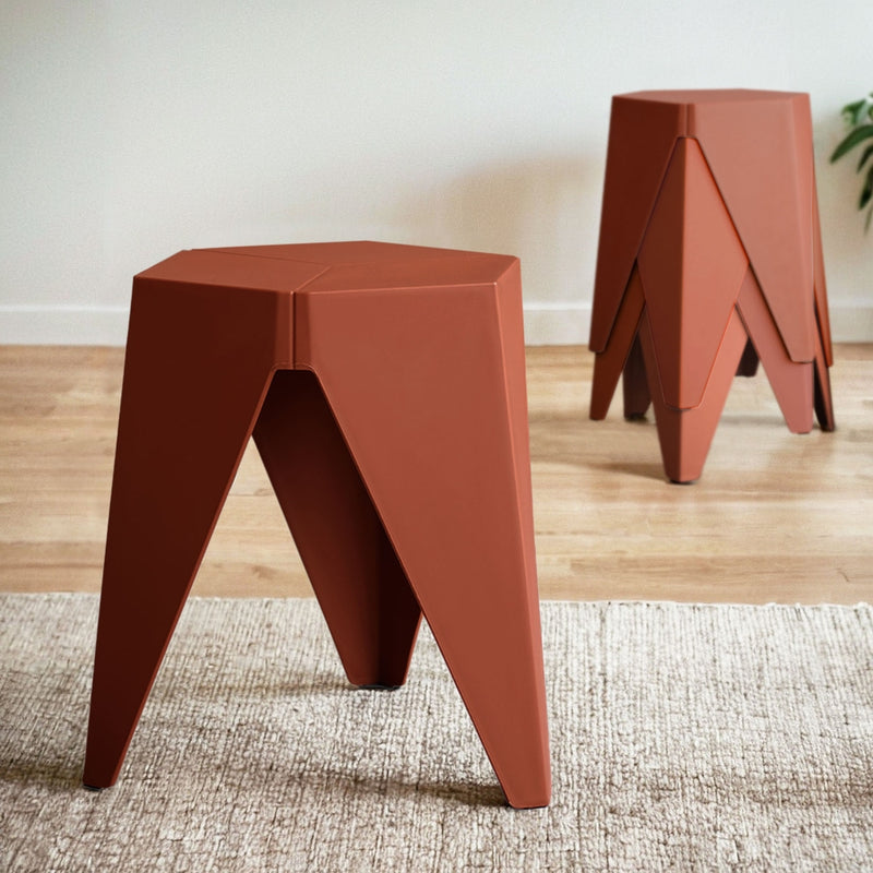 Artiss 4PC Puzzle Stackable Bar Stools Red