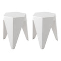 Artiss Bar Stools x2 White Plastic Puzzle Foot Stool Kitchen