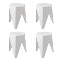 Artiss 4x Puzzle Stool Plastic Bar Stools Stackable Foot Stool Side Table White