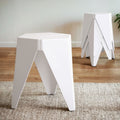 Artiss 4x Puzzle Stool Plastic Bar Stools Stackable Foot Stool Side Table White