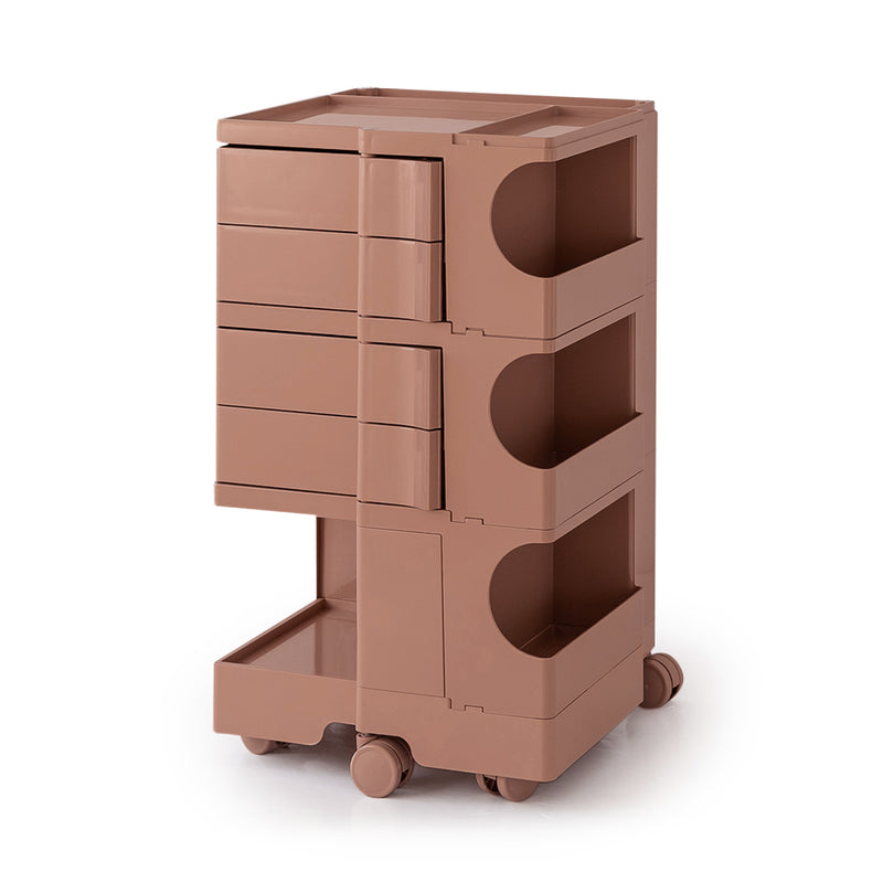 Artiss 5 Tier Storage Trolley Bedside Table Cart Pink Boby