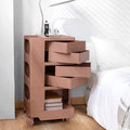 Artiss 5 Tier Storage Trolley Bedside Table Cart Pink Boby