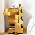 Artiss Storage Trolley 5 Tier Yellow Cart Bedside Table