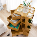 Artiss Storage Trolley 5 Tier Yellow Cart Bedside Table