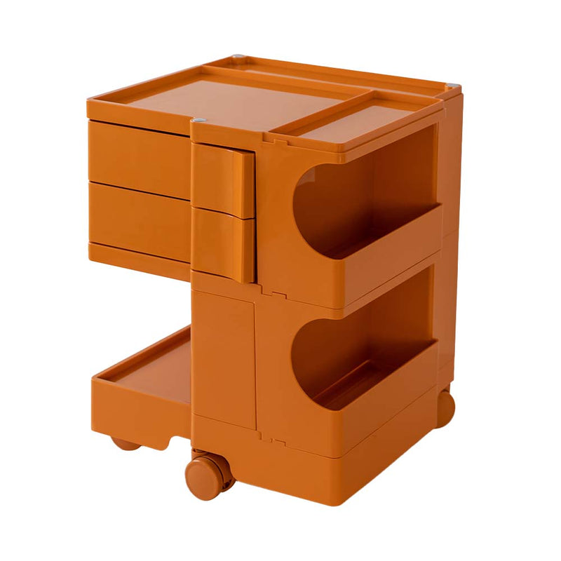 Artiss 3 Tier Storage Trolley Bedside Table Orange Cart