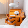 Artiss 3 Tier Storage Trolley Bedside Table Orange Cart